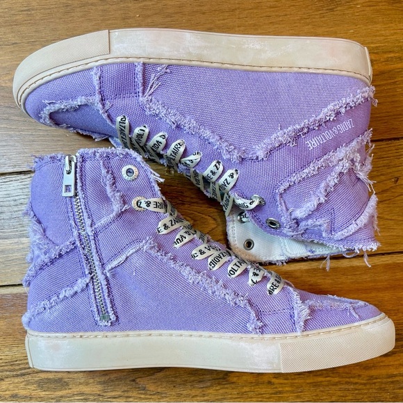 Zadig & Voltaire | High Flash Canvas Purple | Sneaker | Women’s US 9 - Picture 1 of 8